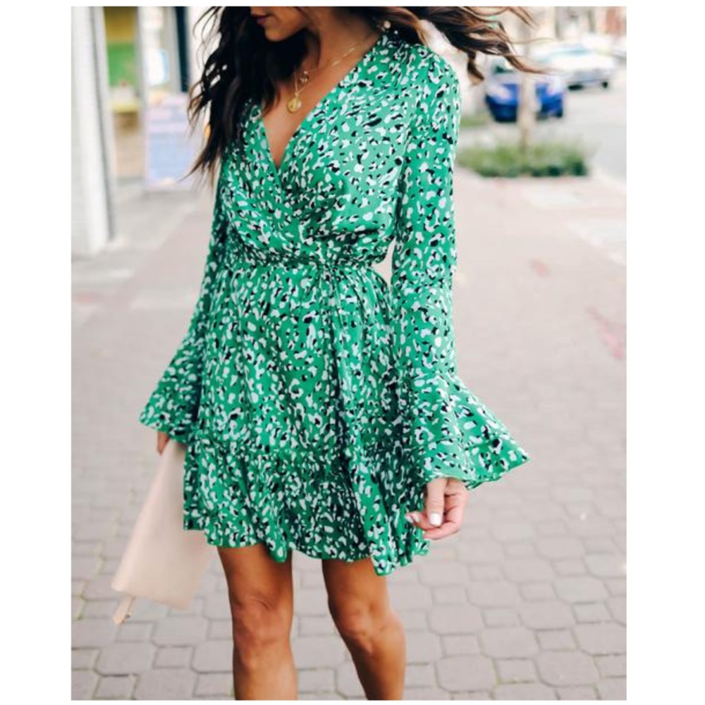 VICI Dress- Haute spot ruffle wrap dress